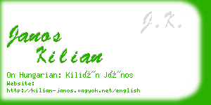 janos kilian business card